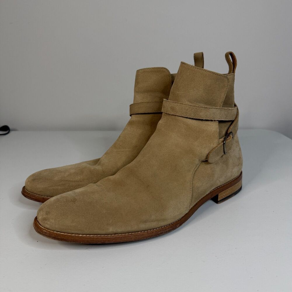 Taft Jodhpur Boots Mens US 11.5 45 EU Beige Tan Suede Dylan Pull On